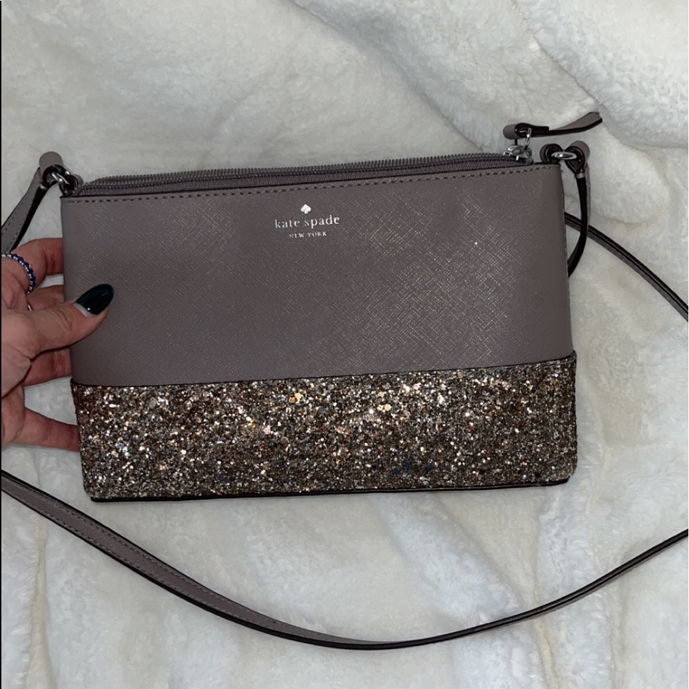 Kate spade mauve sparkle cross body